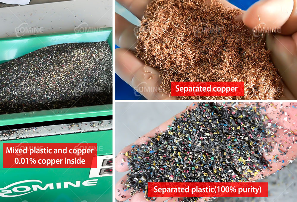 copper plastic electrostatic separation