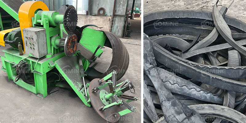 scrap tire strip cutting machine